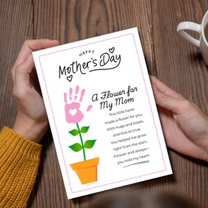 Mother's Day Handprint Craft for Kids | Gift for Mom | Flower Poem ...