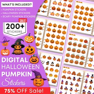 Halloween Digital Stickers, Cute Spooky Stickers, Halloween Stickers, Goodnotes Stickers, Holiday Stickers, OneNote Stickers, PNG Stickers