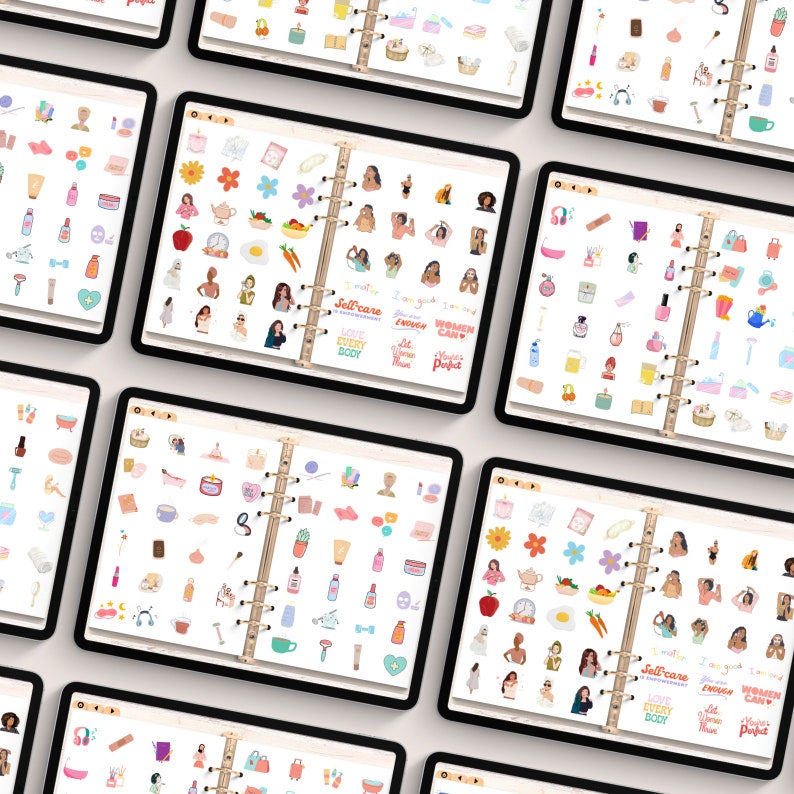 Self Care Digital Stickers Book for Goodnotes, PNG Files of Digital ...