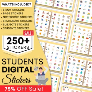 Student Digital Stickers, Goodnotes Stickers, Student Stickers, Digital Planner Stickers, Study Stickers, School Stickers, iPad Stickers PNG