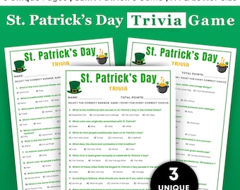 St. Patrick's Day Trivia Game, St. Patrick's Day Kids Game, St. Patrick's Trivia Game, St. Patrick's Day Party Game, St Patrick's True False