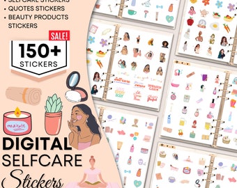 Self Care Digital Stickers Book for Goodnotes, PNG Files of Digital Stickers, Sticky Notes, Digital Icon Stickers, Digital Planner Stickers