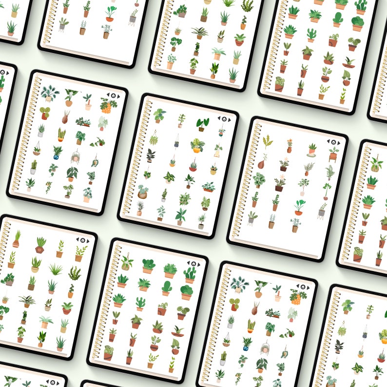 Green Botanical Digital Stickers for Goodnotes, Daily Digital Sticker ...