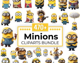 470+ Yellow Cartoon Clipart PNG Bundle | Cute Cartoon Characters | Funny Digital Stickers | Transparent 300 DPI Files