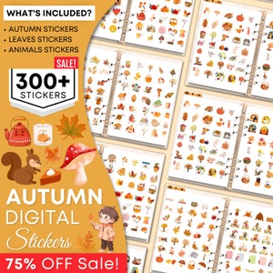 Herbst digitale Aufkleber, PNG Aufkleber, Goodnotes Aufkleber, OneNote Aufkleber, digitale Planner Aufkleber, iPad Aufkleber, saisonale Aufkleber