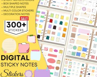 300+ Digital Sticky Notes, Goodnotes Sticky Notes, Digital Stickers, Planner stickers for note taking and pretty additionals, Xodo