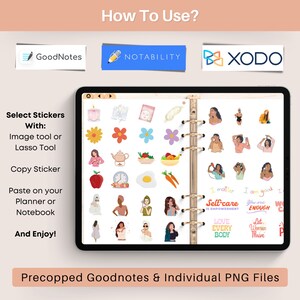 Self Care Digital Stickers Book for Goodnotes, PNG Files of Digital ...