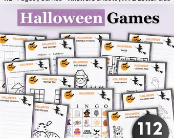 110+ Halloween Printable Games Bundle | Halloween Party Games | Halloween Games for Kids Teens and Adults | Halloween Printable Activities