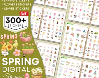 Spring Season DIGITAL STICKERS, GoodNotes Stickers, Digital Planner Stickers, Pre-cropped Stickers , Digital Stickers Book, iPad stickers