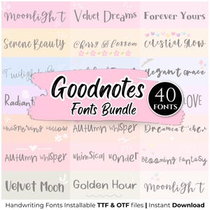 Le lot de polices manuscrites | Procreate polices | Polices Goodnotes | Polices de caractère | Police numérique pour notes | Toile | Polices artisanales | Polices Cricut