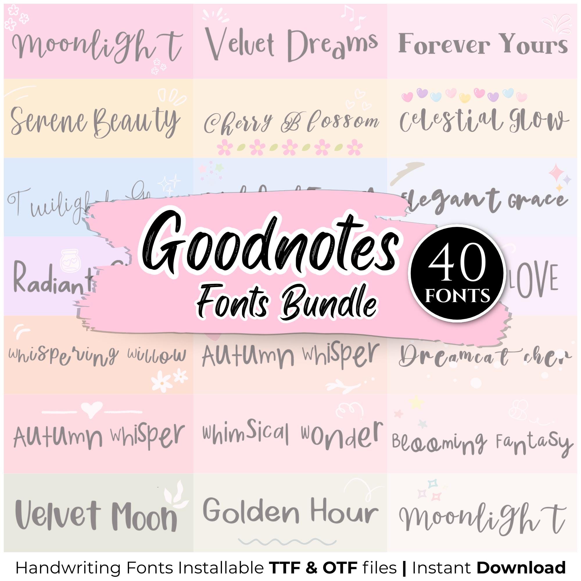 The Handwritten Font Bundle | Procreate Fonts | Goodnotes Fonts ...