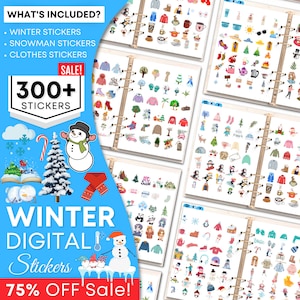 Winter Season DIGITAL STICKERS, GoodNotes Stickers, Digital Planner Stickers, Pre-cropped Stickers , Digital Stickers Book, iPad stickers