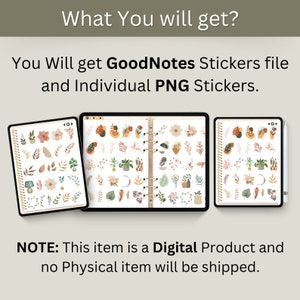 Boho Botanical Digital Stickers for Goodnotes, Daily Digital Sticker ...
