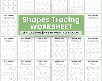Preschool Shape Tracing, Basic Shape Tracing, Shape Tracing Worksheets, Printable Shape Worksheets, Homeschool Worksheets, Kindergarten