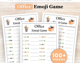 Büro Spiele, Team Building Spiele, Office Emoji Spiele, Mitarbeiter Spiele, Happy Hour Büroparty, Druckbares Team Building Spiel, Arbeitsfeier
