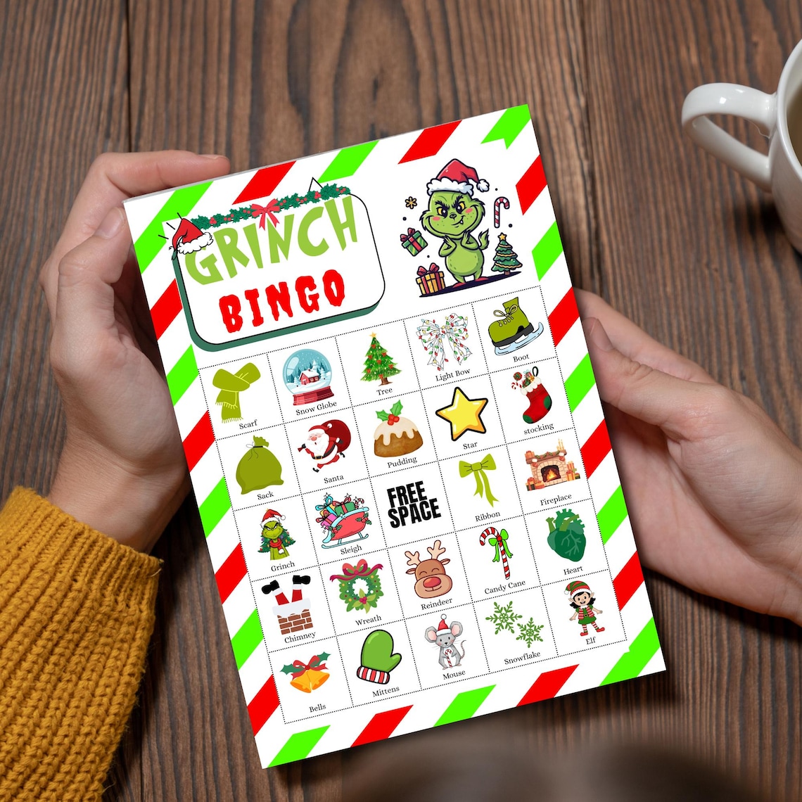 Grinch Bingo, Grinch Christmas Games Bundle, Printable Digital Game