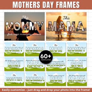 Mother&#39;s Day Canva Template, Custom Mom Canva Frame, Mama Designs Bundle, Wear Heart On Sleeve Canva Template, Best Mom ever Canva Template