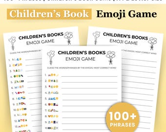 Children's Book Emoji Game, Emoji Children's Book Game, Baby Book Emoji Game, Baby Shower Emoji Game, Emoji Printable, Baby Emoji Game
