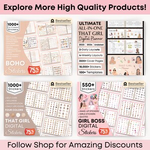 Self Care Digital Stickers Book for Goodnotes, PNG Files of Digital ...