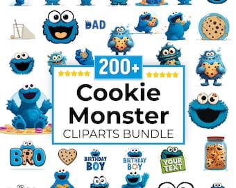 Cookie Monster png, Elmo png, Cookie Png, Monster png, Monster Cookie, cookie birthday, cookie monster outline, Blue Monster, monster cricut