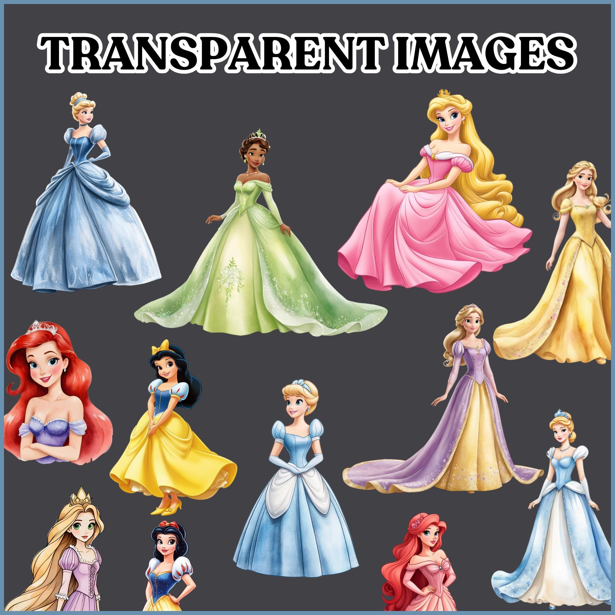 Watercolor Princess Clipart, Unique Hand Drawn Princess Graphics ...