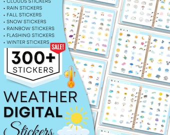 Weather Digital Stickers, Weather Stickers, Digital Planner Stickers, Digital Journal Stickers, Goodnotes Stickers, Daily life Stickers