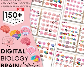 Biology Brain Digital Stickers | Pre-cropped Human Body Stickers | Hand-Drawn iPad GoodNotes| PNG File | Note-Taking | Pharmacology, Anatomy