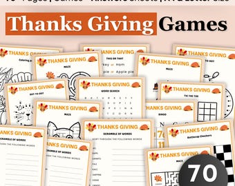 Printable Thanksgiving Game, Family Thanksgiving Game, Dinner Table Game, Office Party Game, Thanksgiving Group Game, Party Games Adults