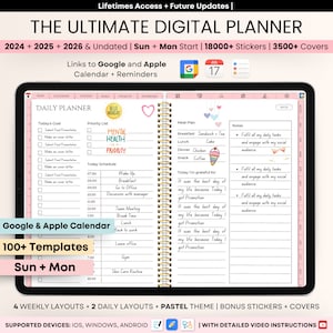 All-in-One Digital Planner 2024, 2025, 2026, Undated Digital Planner, Digital Journal, Digital Goodnotes Template, Notability, Daily Planner