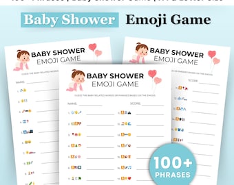 Baby Shower Emoji Game, Emoji Baby Shower Game, Baby Emoji Game, Baby Phrases Emoji Game, Baby Shower Games Printable, Emoji Baby Sprinkle