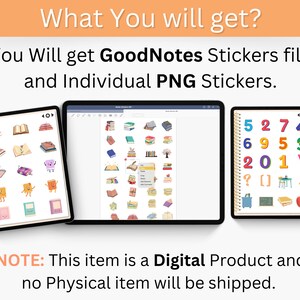 Books Digital Stickers for Goodnotes, PNG Files of Digital Stickers ...