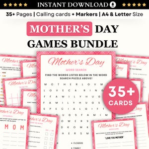 Mothers Day Games BUNDLE, Mothers Day Brunch, Luncheon, Church, Family Night, Mothers Day Emoji Pictionary, Trivia, Mothers Day Party Games