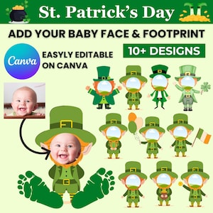 St Patrick&#39;s Day Leprechaun Add your Own Photo Picture | PNG Leprechaun Boy & Girl Clipart | Class or Door Decor Bulletin Board Sublimation
