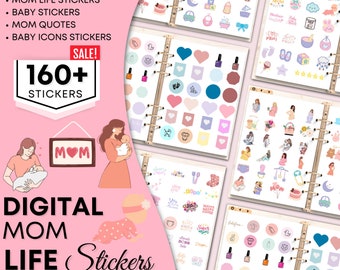 Mom Life Sticker Book for Goodnotes, PNG Files of Digital Stickers, Sticky Notes, Girls Digital Stickers, Digital Planner Stickers, PNG