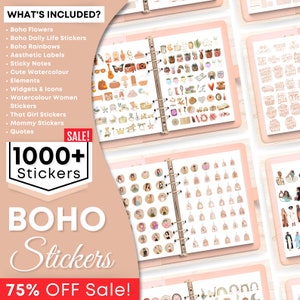 Daily Digital Sticker Book for Goodnotes, PNG Files of Digital Stickers, Sticky Notes, Digital Icon Stickers, Digital Planner Stickers