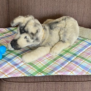 Large Spring Easter Plaid Cat or Dog Blanket