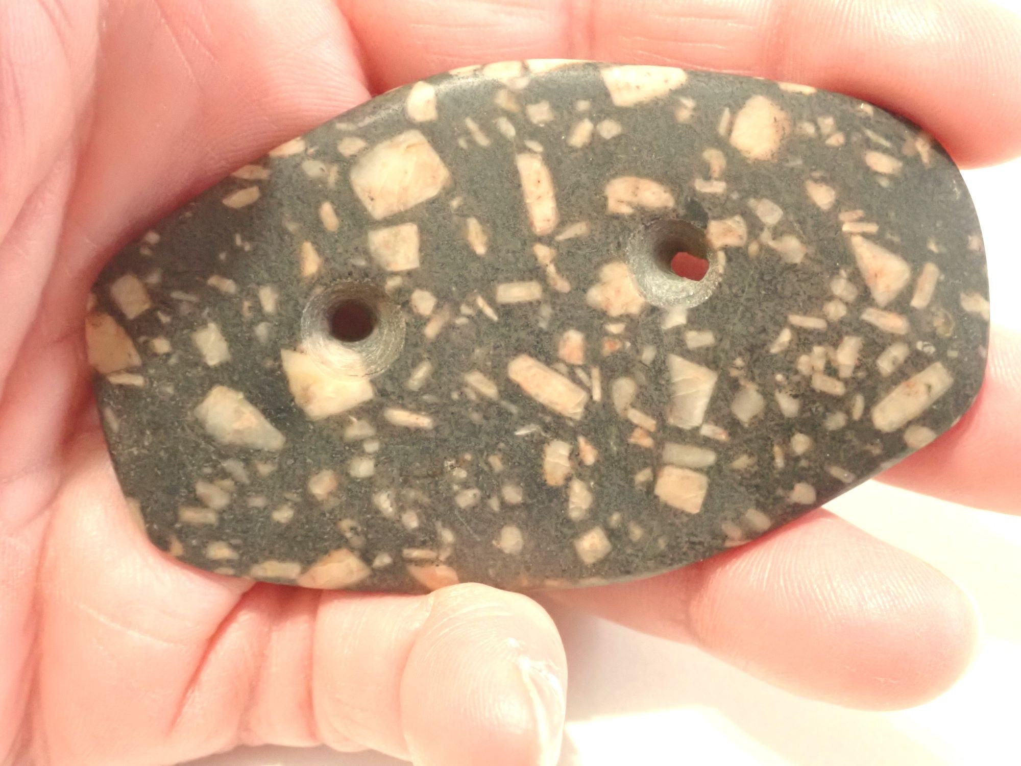 Authentic Native American Two Hole Stone Gorget found in LaGrange County, Illinois