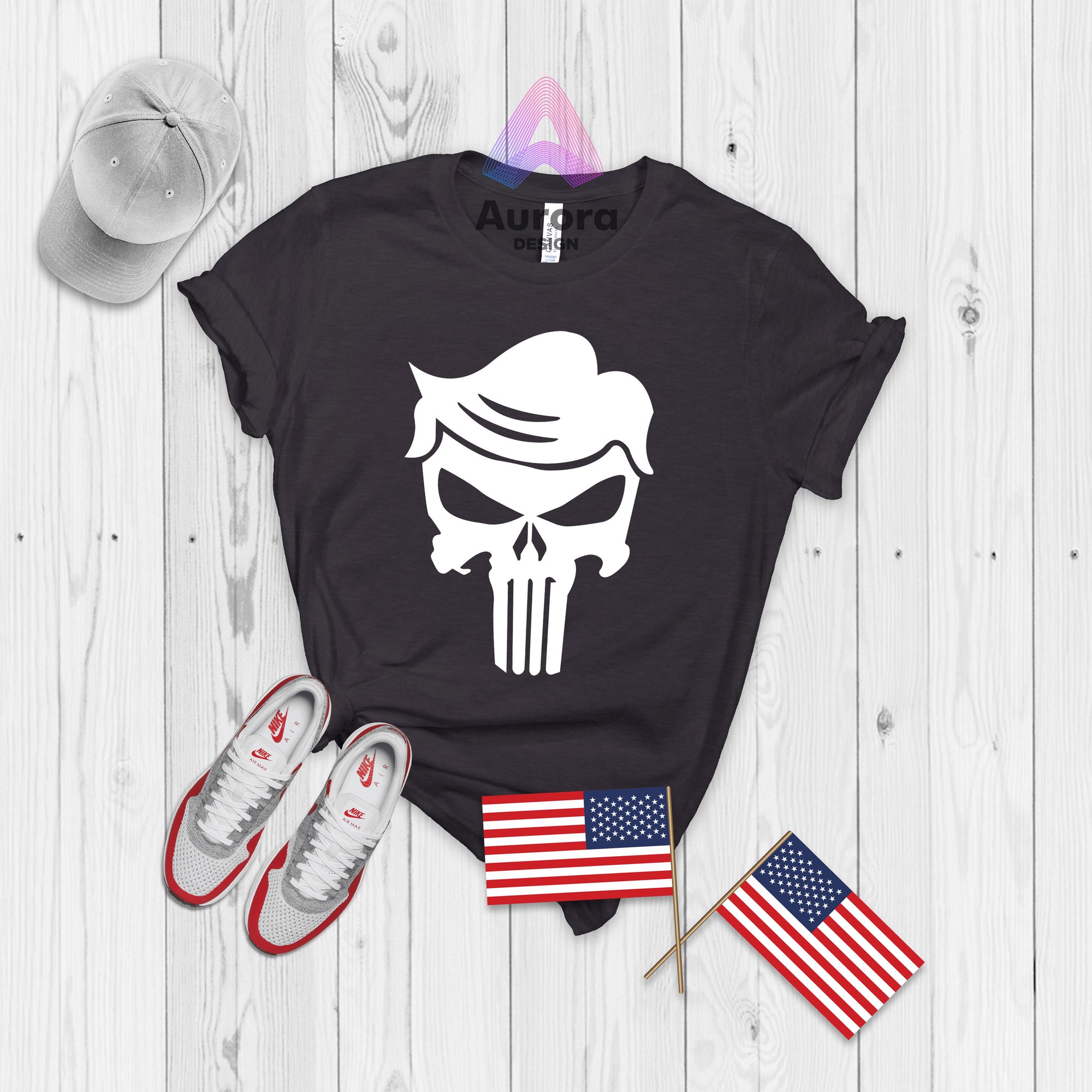 Discover Trump Punisher T-shirt, Funny Political Shirt, Funny Election Shirts, Republican T-shirt, Political Military Edition Tees, Patriotic T-shirt