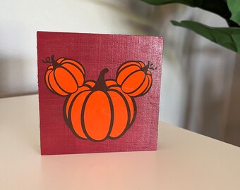 Magical Mouse Pumpkin Wooden Sign, Fall Tiered Tray Decor