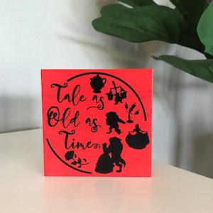 Beauty and the Best Inspired Small Wooden Sign (Perfect for Tiered Tray)
