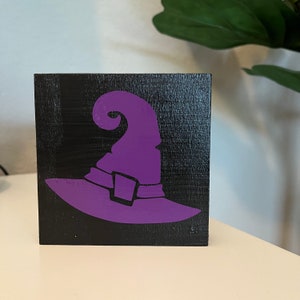 Witch Hat Small Wooden Sign (Perfect for Tiered Tray)