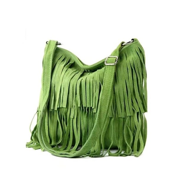 Sac bandoulière à franges en daim - sac bandoulière en daim pour femme