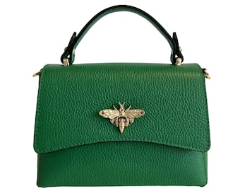 Women's shoulder bag in genuine leather with Major Bee closure