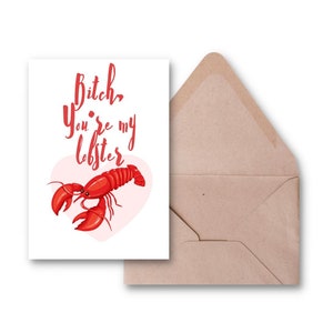 Galentines Day Card, Galentines Day Gift, Vriend Valentijnsdag Kaart, Bestie Valentijn, Kreeft Valentijnskaart