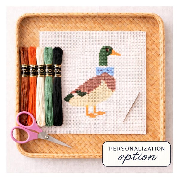 Preppy Mallard Duck Needlepoint Kit, Beginner Coastal Nursery Decor DIY