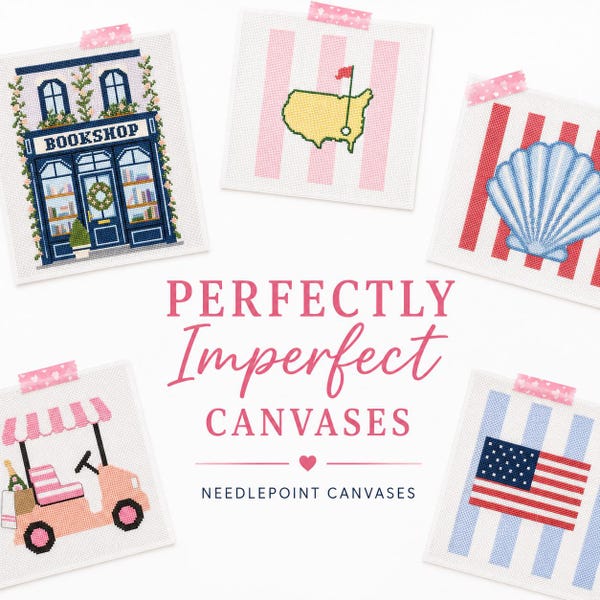 Perfectly Imperfect Needlepoint Canvas | Discounted Printed Canvas | Ready to Ship