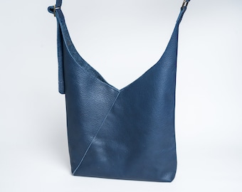 Bolsa tote de couro artesanal e despojada – Bolsa hobo grande