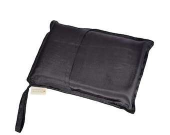 Single Pure Silk Sleeping Bag Liner for Camping Hiking Hostel Travel- Black
