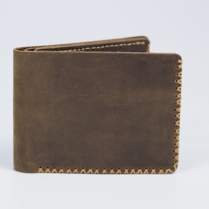 Cartera de cuero plegable para hombre, regalo del padre, marido regalo de cartera - barco gratis - personalizado gratis