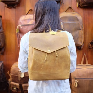 Sac à dos artisanal en cuir véritable pour femme